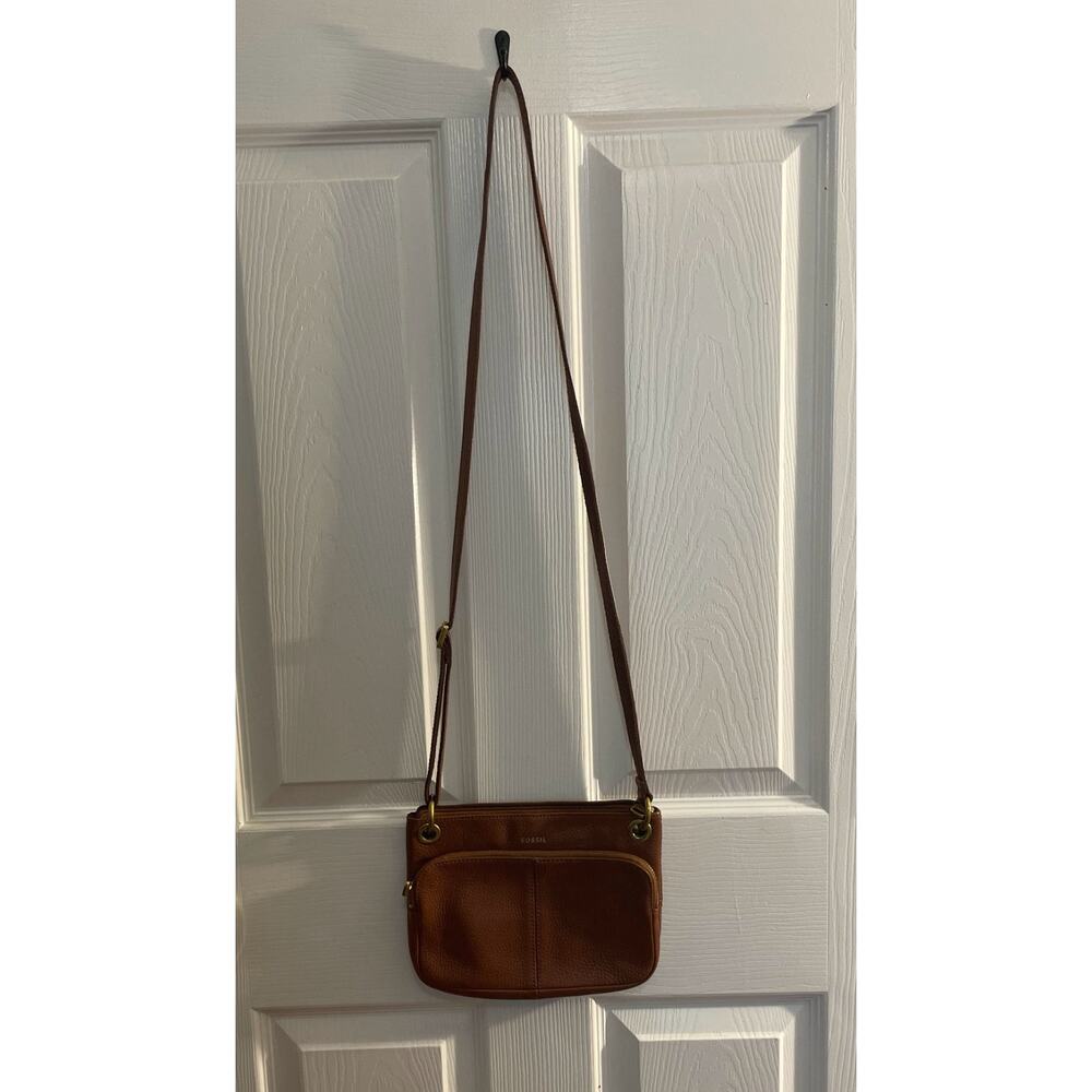 Fossil Karli Crossbody Cognac/Brown 100% Leather - Picture 3 of 7